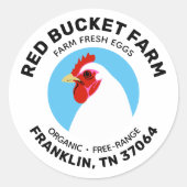 Boerderij Verse eieren Kippen Kartonnen doos Etike Ronde Sticker (Voorkant)