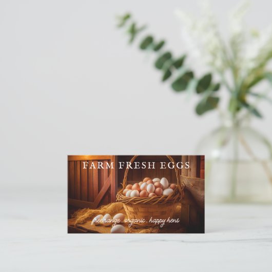Boerderij Verse eieren kippen Moderne eieren Visitekaartje (Staand voorkant)