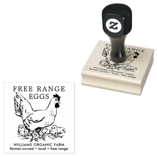 Boerderij Verse Eieren Kippen Rubberstempel (Gestempeld)