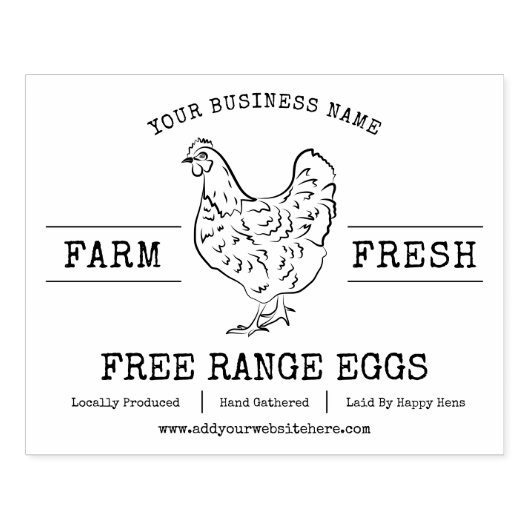 Boerderij Verse Eieren Kippenhoen Custom Rubberstempel (Afrduk)