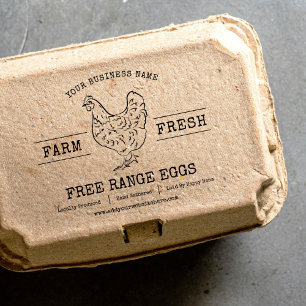 Boerderij Verse Eieren Kippenhoen Custom Rubberstempel