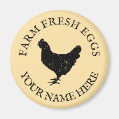 Boerderij Verse Eieren Kippensilhouet Custom koelk Magneet (Voorkant)