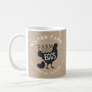 Boerderij Verse Eieren Kraft Monogram Koffiemok