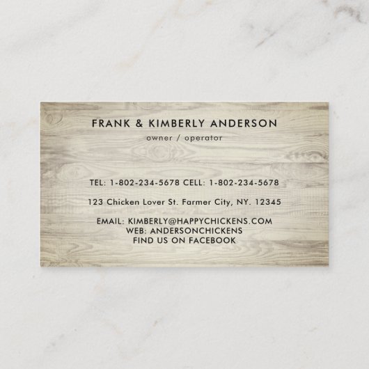  Boerderij Verse eieren kuiken kippenhok Visitekaartje (Achterkant)