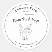 Boerderij Verse Eieren Label Witte Sticker (Voorkant)