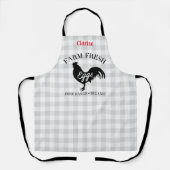 Boerderij Verse eieren Land Gingham Gepersonalisee Schort (Voorkant)