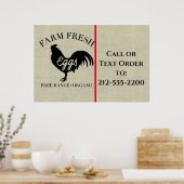 Boerderij Verse eieren langs de weg Poster (Keuken)