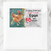 Boerderij verse eieren met vrije uitloop voor verk rechthoekige sticker (Tas)