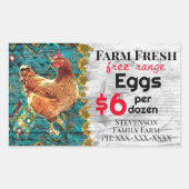 Boerderij verse eieren met vrije uitloop voor verk rechthoekige sticker (Voorkant)