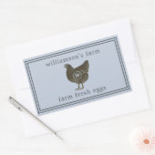Boerderij Verse Eieren Monogram Eierdoos Pastelbla Rechthoekige Sticker (Envelop)