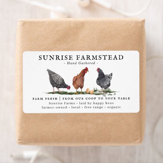 Boerderij verse eieren | Monogram eierkarton Etiket (Insitu)