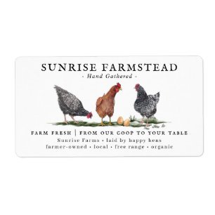 Boerderij verse eieren   Monogram eierkarton Etiket
