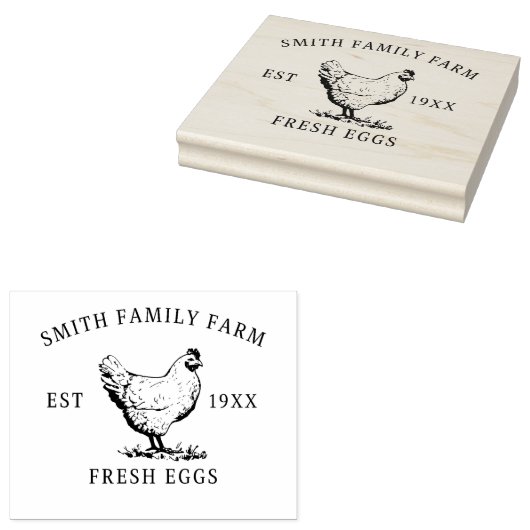 Boerderij verse eieren | Monogram Eierkarton Stemp Rubberstempel (Gestempeld)