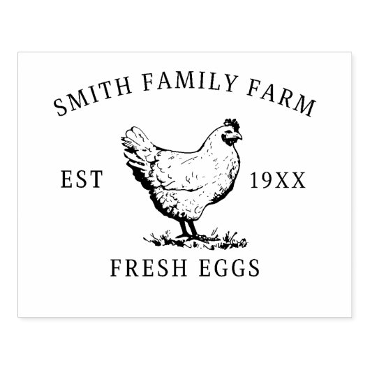 Boerderij verse eieren | Monogram Eierkarton Stemp Rubberstempel (Afrduk)
