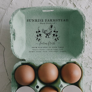 Boerderij verse eieren   Monogram Eierkarton Stemp Rubberstempel