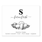 Boerderij verse eieren | Monogram Eierkarton Stemp Rubberstempel (Afrduk)