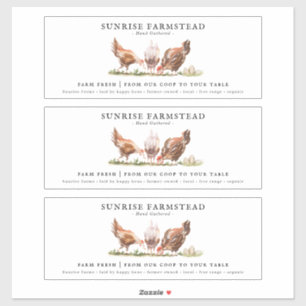 Boerderij verse eieren   Monogram Eierkartonetiket Sticker