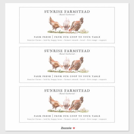 Boerderij verse eieren | Monogram Eierkartonetiket Sticker (Vel)