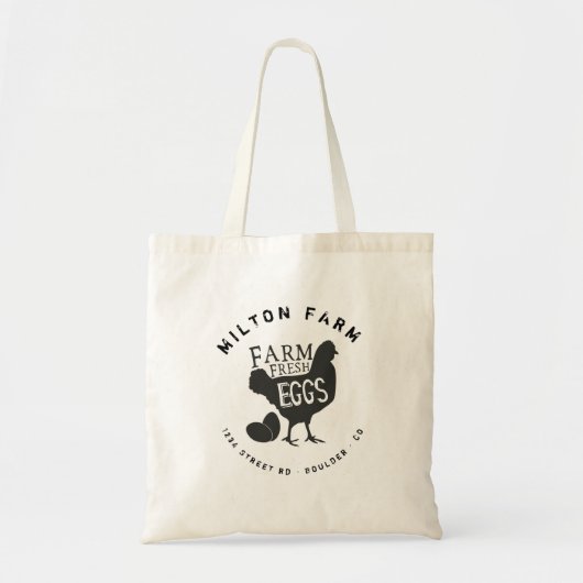 Boerderij verse eieren monogram tote bag (Voorkant)