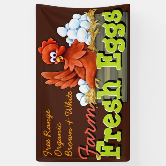 Boerderij verse eieren. promotie spandoek (Verticaal)