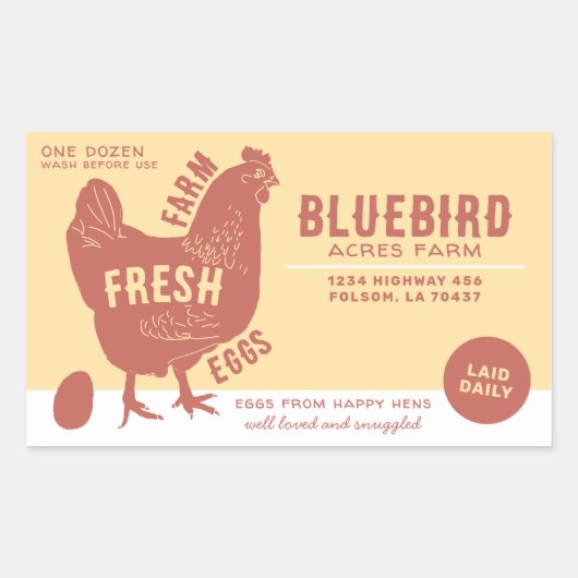 Boerderij verse eieren rechthoekige sticker (Voorkant)