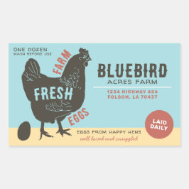 Boerderij verse eieren rechthoekige sticker
