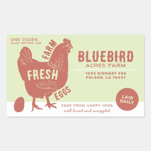 Boerderij verse eieren rechthoekige sticker (Voorkant)
