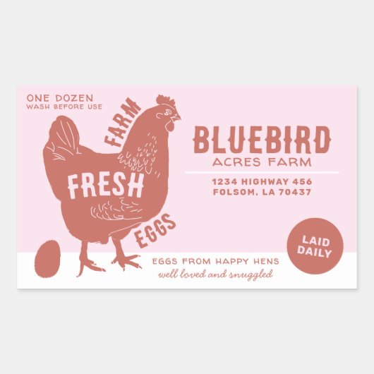 Boerderij verse eieren rechthoekige sticker (Voorkant)