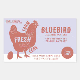 Boerderij verse eieren rechthoekige sticker