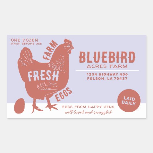 Boerderij verse eieren rechthoekige sticker (Voorkant)