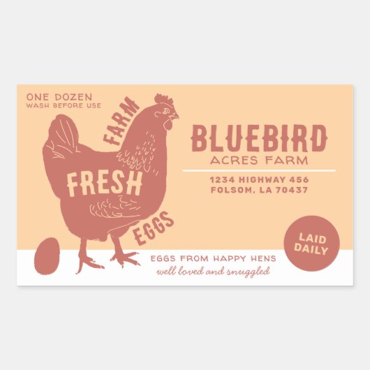 Boerderij verse eieren rechthoekige sticker (Voorkant)