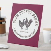 Boerderij verse eieren reclamebord met voetstuk (Insitu)