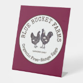 Boerderij verse eieren reclamebord met voetstuk (Voorkant)