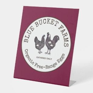 Boerderij verse eieren reclamebord met voetstuk