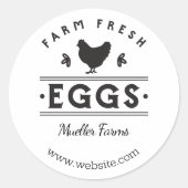Boerderij verse eieren ronde sticker (Voorkant)