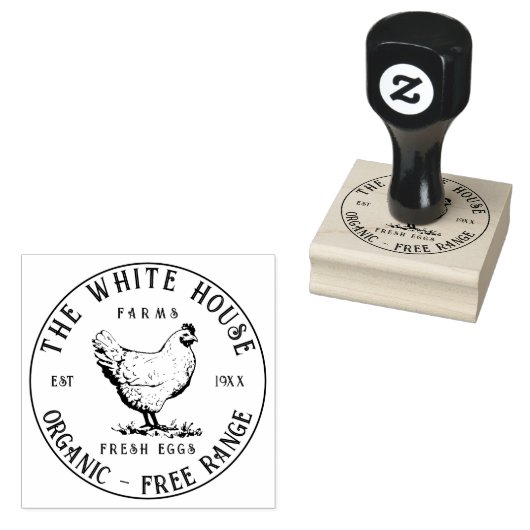 Boerderij Verse eieren Stempel | Gepersonaliseerde (Gestempeld)