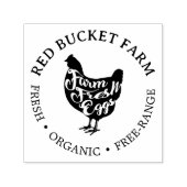Boerderij Verse eieren Typografie Chicken Zelfinktende Stempel (Design)
