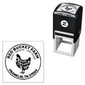 Boerderij Verse eieren Typografie Chicken Zelfinktende Stempel (In situ)