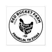 Boerderij Verse eieren Typografie Chicken Zelfinktende Stempel (Design)