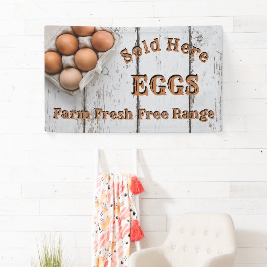 Boerderij verse eieren uit vrije uitloop, verkocht spandoek (Insitu)