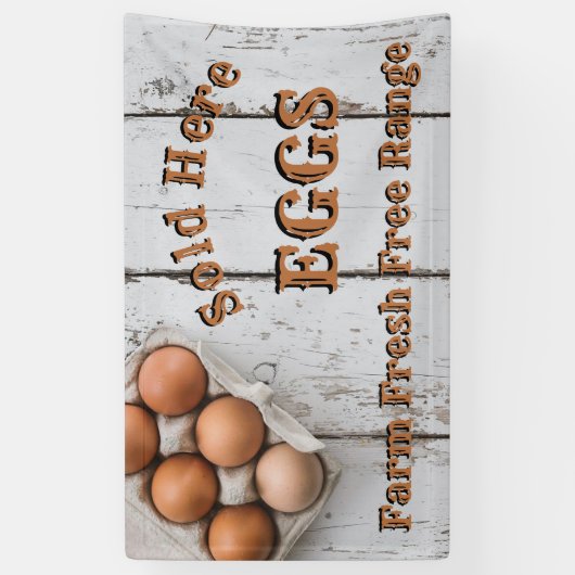 Boerderij verse eieren uit vrije uitloop, verkocht spandoek (Verticaal)