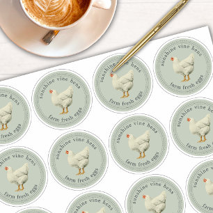 Boerderij Verse eieren Verpakking Groen 2,5 inch Sticker