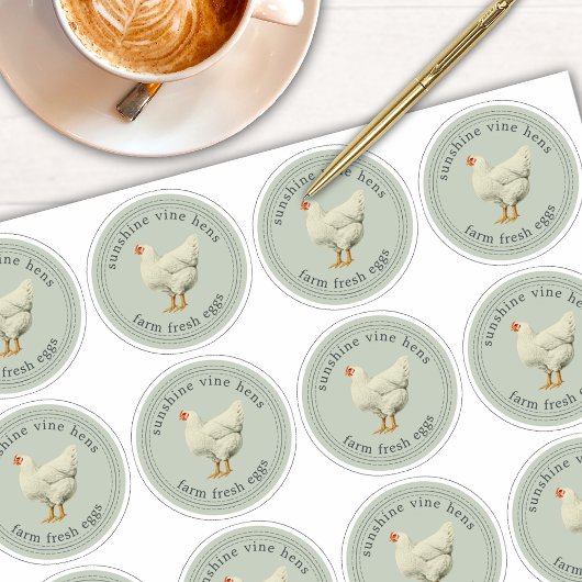 Boerderij Verse eieren Verpakking Groen 2,5 inch Sticker