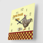 Boerderij verse eieren vierkante klok (Hoek)