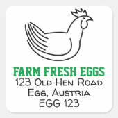 Boerderij verse eieren vierkante sticker (Voorkant)