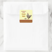 Boerderij verse eieren vierkante sticker (Tas)