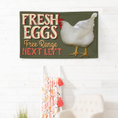 Boerderij Verse eieren voor verkoop bannerbord Spandoek (Insitu)