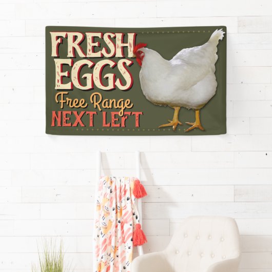Boerderij Verse eieren voor verkoop  bannerbord Spandoek (Insitu)