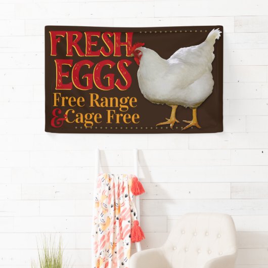 Boerderij Verse eieren voor verkoop  teken Spandoek (Insitu)