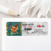 Boerderij Verse eieren Vrij bereik Kartonnen kippe Etiket (Insitu)